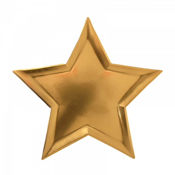 Papperstallrik guldstjärna 8-pack