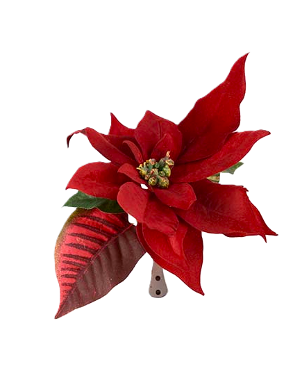 Röd julstjärna med clips